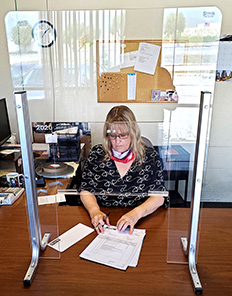 Freestanding Covid Desk Counter Barrier Shield