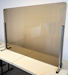 freestanding desk counter tinted barrier